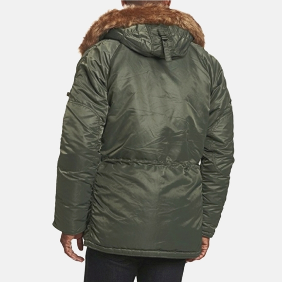 Alpha Industries Extreme Weather Hooded Jacket N-3B Men’s Size Small Green Coat